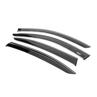 Ветровики с чёрным молдингом Niken Luxury (4 шт) BMW 3 серия E90/E91 2005-2011 гг. фото 2
