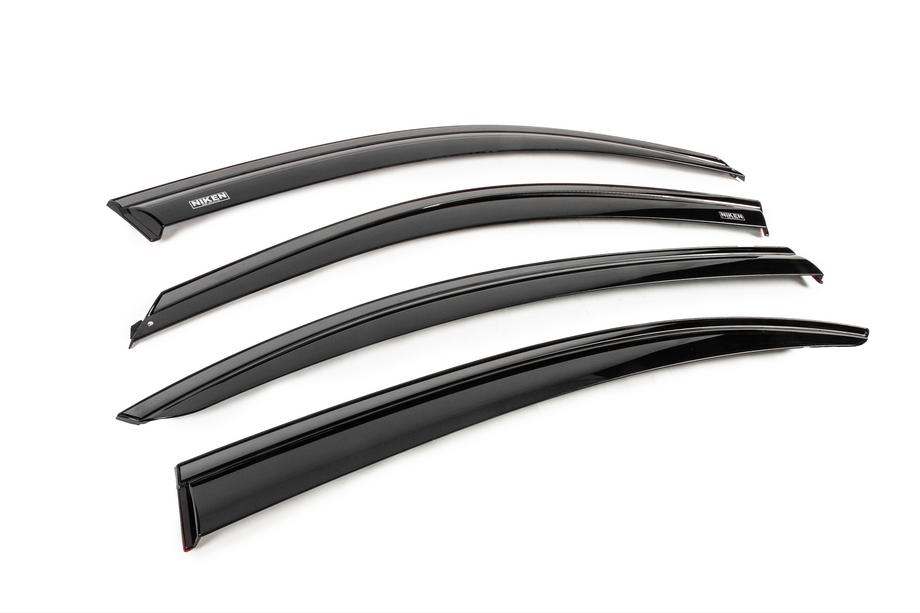 BMW 3 серия F30/F31 2012-2019 гг. Ветровики с чёрным молдингом Niken Luxury (4 шт) Фото 3