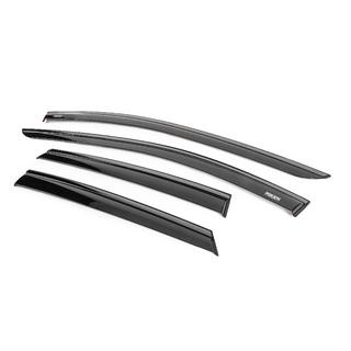 Ветровики с чёрным молдингом Niken Luxury (4 шт) Seat Leon 2013-2020 гг. фото 2