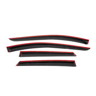 Ветровики с чёрным молдингом Niken Luxury (4 шт) Seat Leon 2013-2020 гг. фото 4