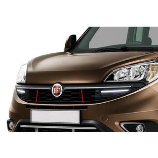 Накладки на решетку радиатора (2015↗, 2 шт., нержавейка) Fiat Doblo II 2010-2022 гг. фото 1