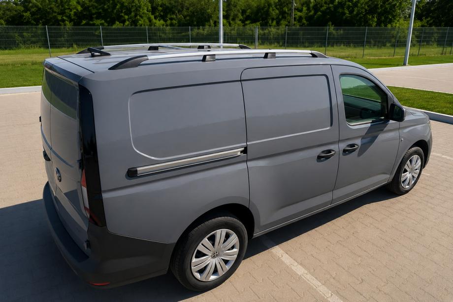 Volkswagen Caddy 2020- гг. Рейлинги хром (турецкий дизайн) Стандартная база, Пластиковые ножки Фото 4