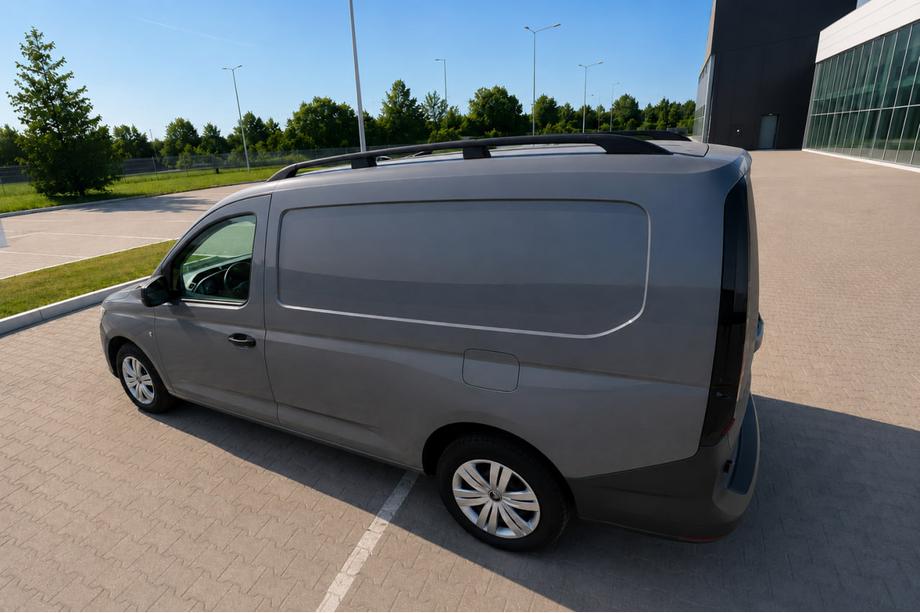 Volkswagen Caddy 2020- гг. Рейлинги на крышу черные (турецкий дизайн) Стандартные, Металлические Ножки Фото 2