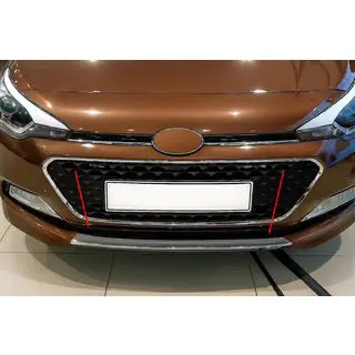 Накладка на решетку бампера 2014-2018 (нержавейка) Hyundai I-20 2014-2020 гг. фото 1