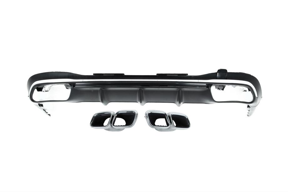 Mercedes S-class W223 2020- гг. Задний диффузор с насадками AMG S63 Silver Фото 2