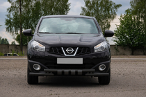 Nissan Qashqai 2010-2014 гг. Передний ус ST009-15 Black (нерж.) фото 2