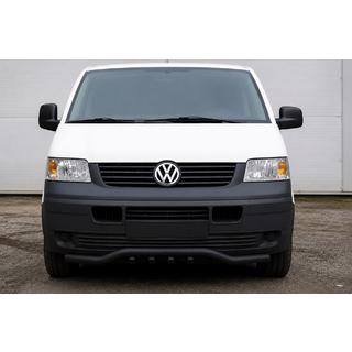 Передняя защита волна-гриль ST007-1 Black (нерж. сталь) Volkswagen T5 Transporter 2003-2010 гг. фото 1