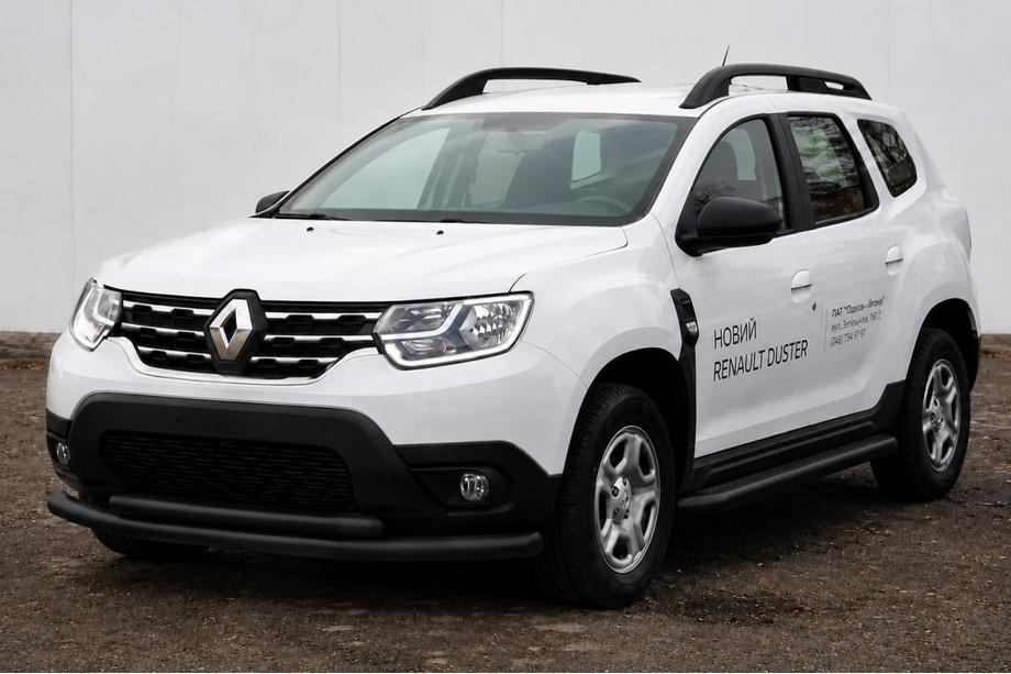 Dacia Duster 2018-2024 гг. Передняя защита (кенгурятник) F3-10 Black (нерж. сталь) Image
