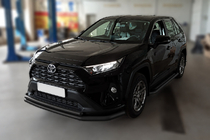Toyota Rav 4 2019–2025 гг. Передняя защита F3-10 Black (нерж.) фото 2