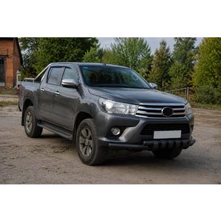 Передняя защита F3-34 Black (нерж.) Toyota Hilux 2015- гг. фото 2