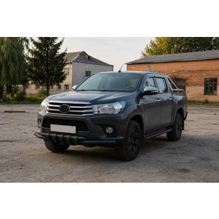 Передняя защита F3-34 Black (нерж.) Toyota Hilux 2015- гг. фото 3