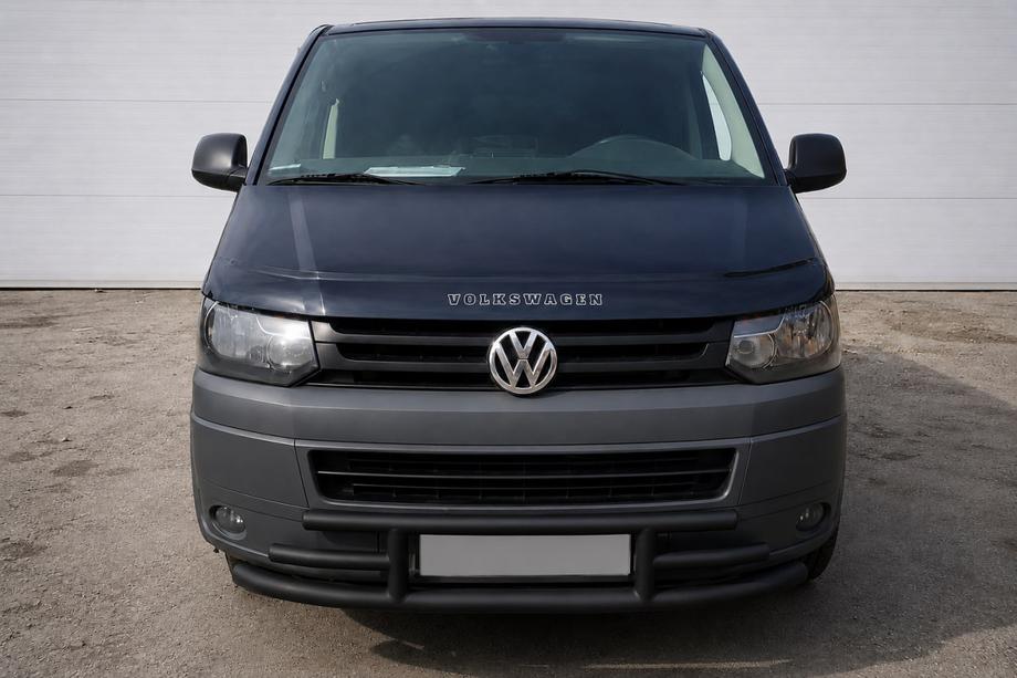 Volkswagen T5 2010-2015 гг. Передняя защита F3-42 Black (нерж.) Фото 1