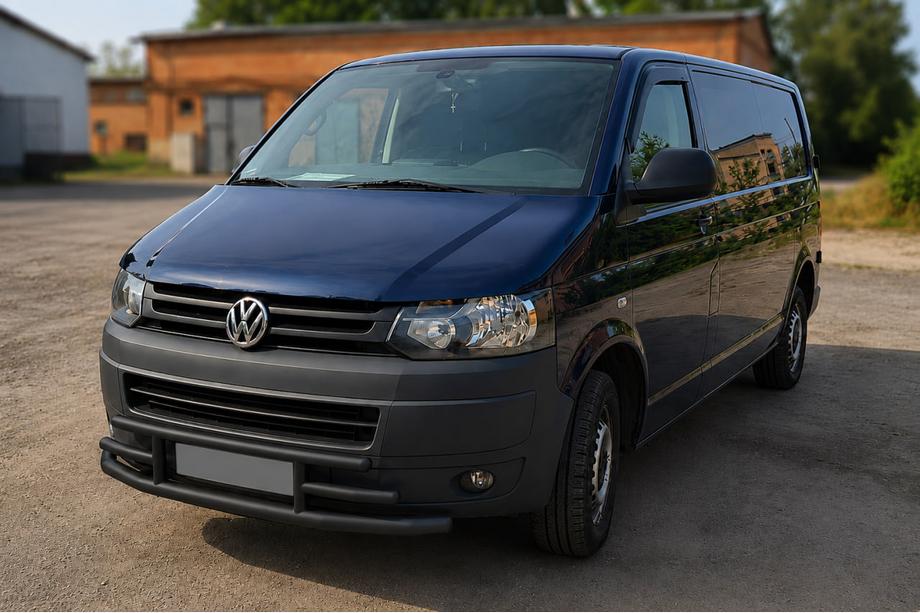 Volkswagen T5 2010-2015 гг. Передняя защита F3-42 Black (нерж.) Фото 2