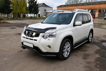 Nissan X-trail T31 2007-2014 гг. Передняя защита ST007 Black (нерж.) фото 3