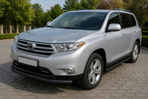 Toyota Highlander 2008-2013 гг. Передняя защита ST008 Black (2010-2013, нерж) фото 1