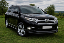 Toyota Highlander 2008-2013 гг. Передняя защита ST008 Black (2010-2013, нерж) фото 3