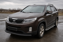 Kia Sorento II XM 2009-2014 гг. Передняя защита ST008 Black (2013-2015, нерж. сталь) фото 1