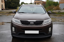 Kia Sorento II XM 2009-2014 гг. Передняя защита ST008 Black (2013-2015, нерж. сталь) фото 2