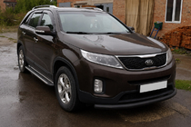 Kia Sorento II XM 2009-2014 гг. Передняя защита ST008 Black (2013-2015, нерж. сталь) фото 3