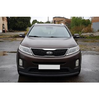 Передняя защита ST008 Black (2013-2015, нерж. сталь) Kia Sorento II XM 2009-2014 гг. фото 2