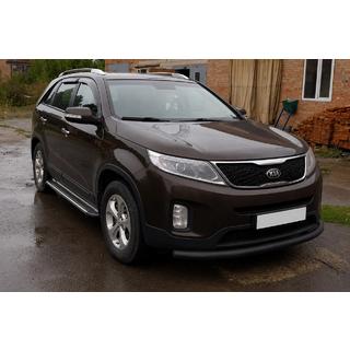 Передняя защита ST008 Black (2013-2015, нерж. сталь) Kia Sorento II XM 2009-2014 гг. фото 3