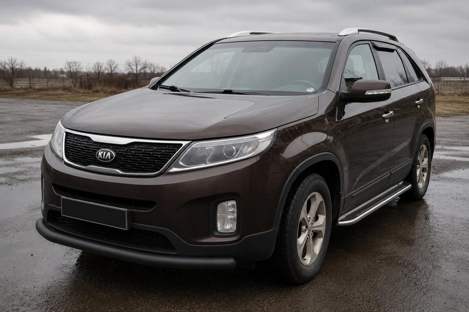 Kia Sorento II XM 2009-2014 гг. Передняя защита ST008 Black (2013-2015, нерж. сталь) Image