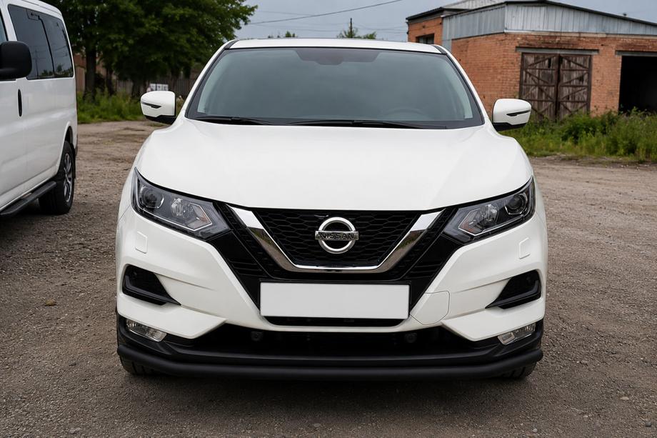 Nissan Qashqai 2014-2021 гг. Передняя защита ST008 Black (2017-2021, нерж. сталь) Image