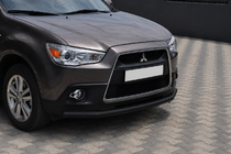 Mitsubishi ASX 2010-2023 гг. Передняя защита ST008 Black (нерж.) фото 2