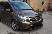 Mercedes Vito/V-class W447 2014- гг. Передняя защита ST008 Black (нерж.) фото 3