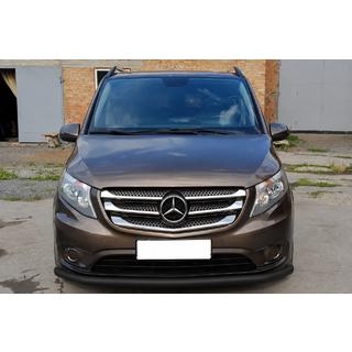 Передняя защита ST008 Black (нерж.) фото 1