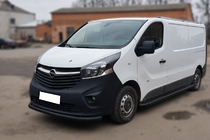Renault Trafic 2015- гг. Передняя защита ST008 Черная (Нержавейка) фото 2