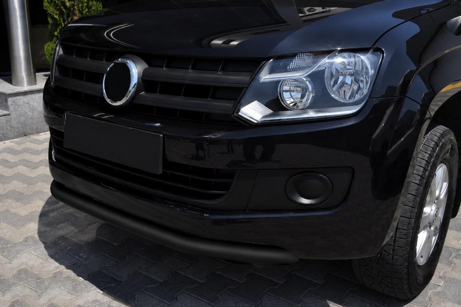 Volkswagen Amarok 2010-2022 гг. Передняя защита ST008 Черная (Нержавейка) Фото 1