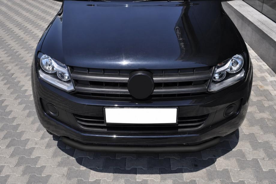 Volkswagen Amarok 2010-2022 гг. Передняя защита ST008 Черная (Нержавейка) Фото 2