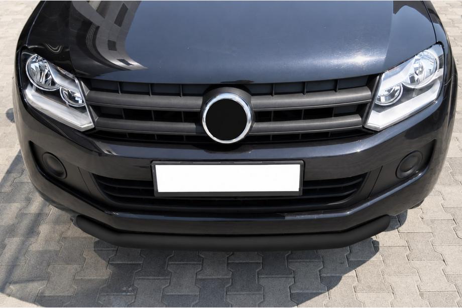 Volkswagen Amarok 2010-2022 гг. Передняя защита ST008 Черная (Нержавейка) Фото 4