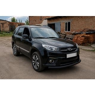 Передняя защита ST008 Черная (Нержавейка) фото 3