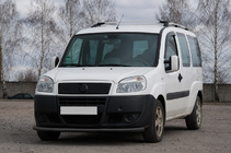 Fiat Doblo I 2001-2005 гг. Передняя защита ST008 Черная (Нержавейка) фото 1