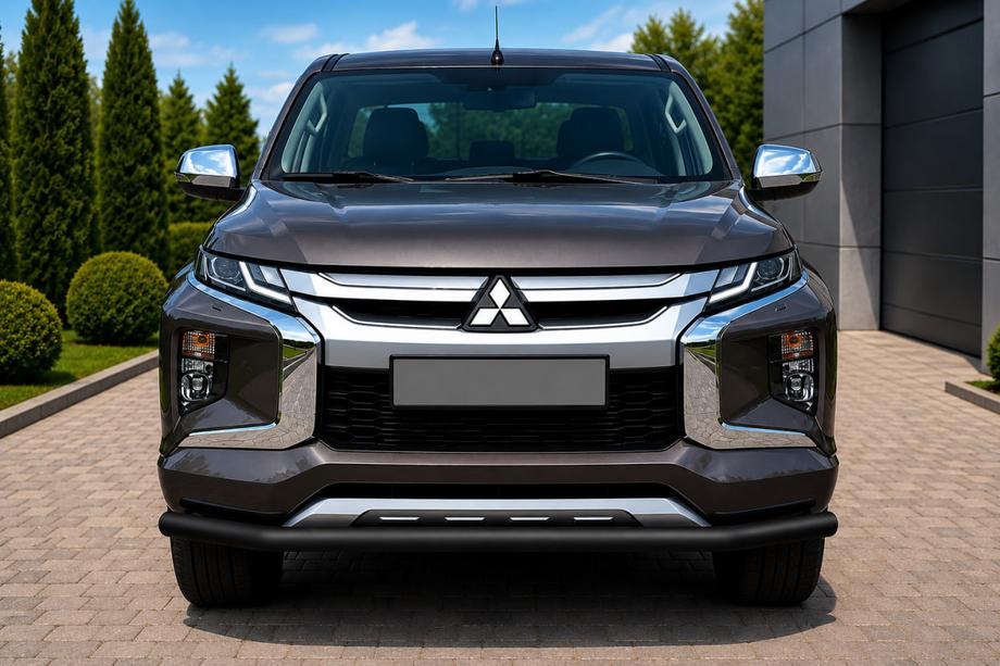 Fiat Fullback 2016- гг. Передняя защита ST008 Черная (Нержавейка) Image
