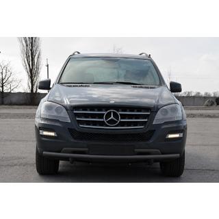 Передняя защита ST008 Черная (Нержавейка) Mercedes ML W164 2005-2011 гг. фото 1