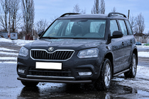 Skoda Yeti 2009-2017 гг. Передняя защита ST008 Черная (Нержавейка) фото 2