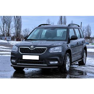 Передняя защита ST008 Черная (Нержавейка) фото 2