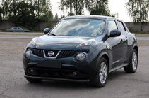Nissan Juke 2010-2019 гг. Передняя защита ST008-2 Black (нерж. сталь) фото 2