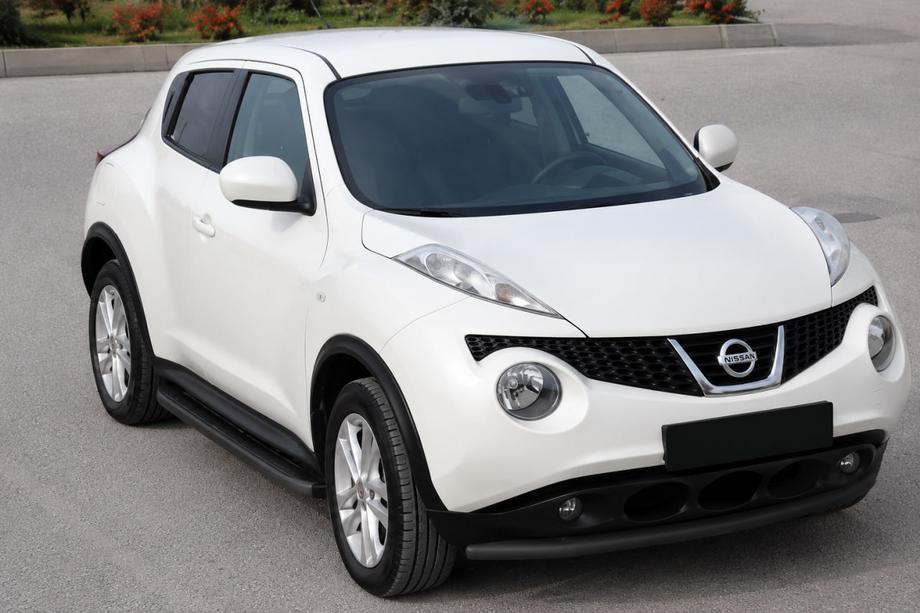 Nissan Juke 2010-2019 гг. Передняя защита ST008-2 Black (нерж. сталь) Image