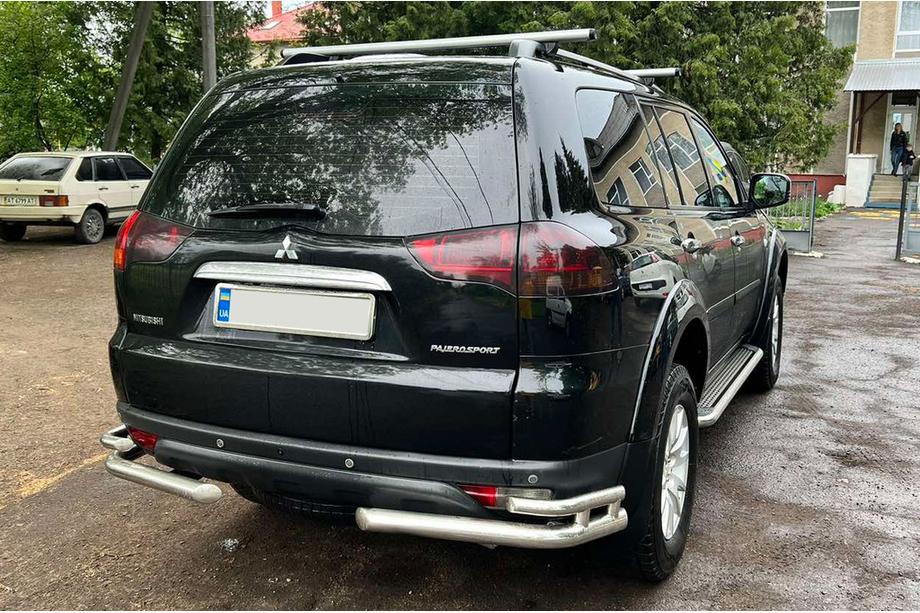 Mitsubishi Pajero Sport 2008-2015 гг. Задняя защита AK003-Double (2 шт., нержавейка) Image