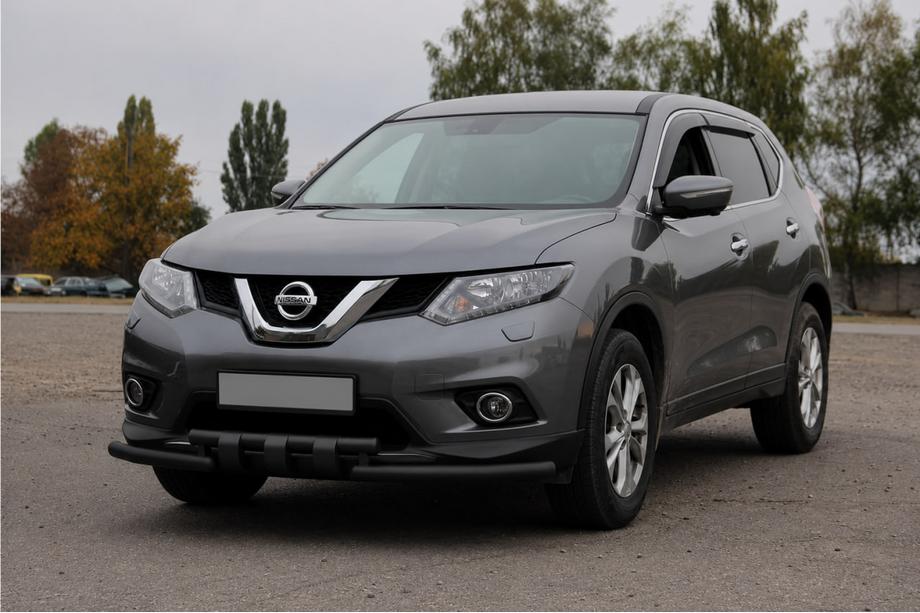 Nissan X-trail T32/Rogue 2014-2021 гг. Передняя защита ST009-15 Black (нерж.) Фото 2