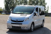 Renault Trafic 2001–2015 гг. Передняя защита ST014 Черная (Нержавеющая сталь) фото 1