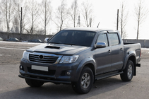 Toyota Hilux 2006-2015 гг. Передняя защита ST014 Черная (Нержавеющая сталь) фото 2