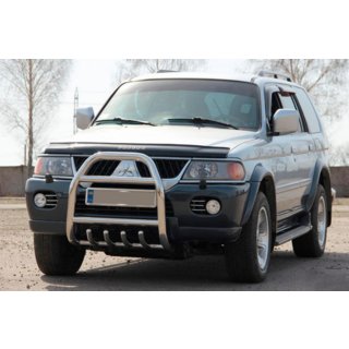 Кенгурятник QT007 (нержавейка) Mitsubishi Pajero Sport 1996-2007 гг. фото 3