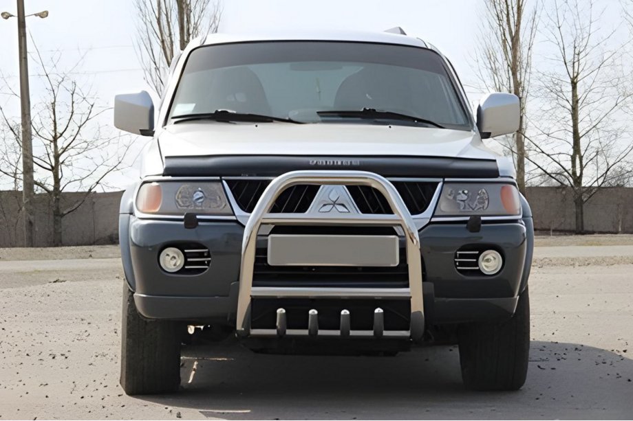 Mitsubishi Pajero Sport 1996-2007 гг. Кенгурятник QT007 (нержавейка) Image