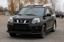 Nissan X-trail T31 2007-2014 гг. Передняя защита ST014 Black (нерж. сталь) фото 1