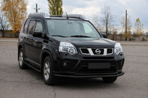 Nissan X-trail T31 2007-2014 гг. Передняя защита ST014 Black (нерж. сталь) фото 2